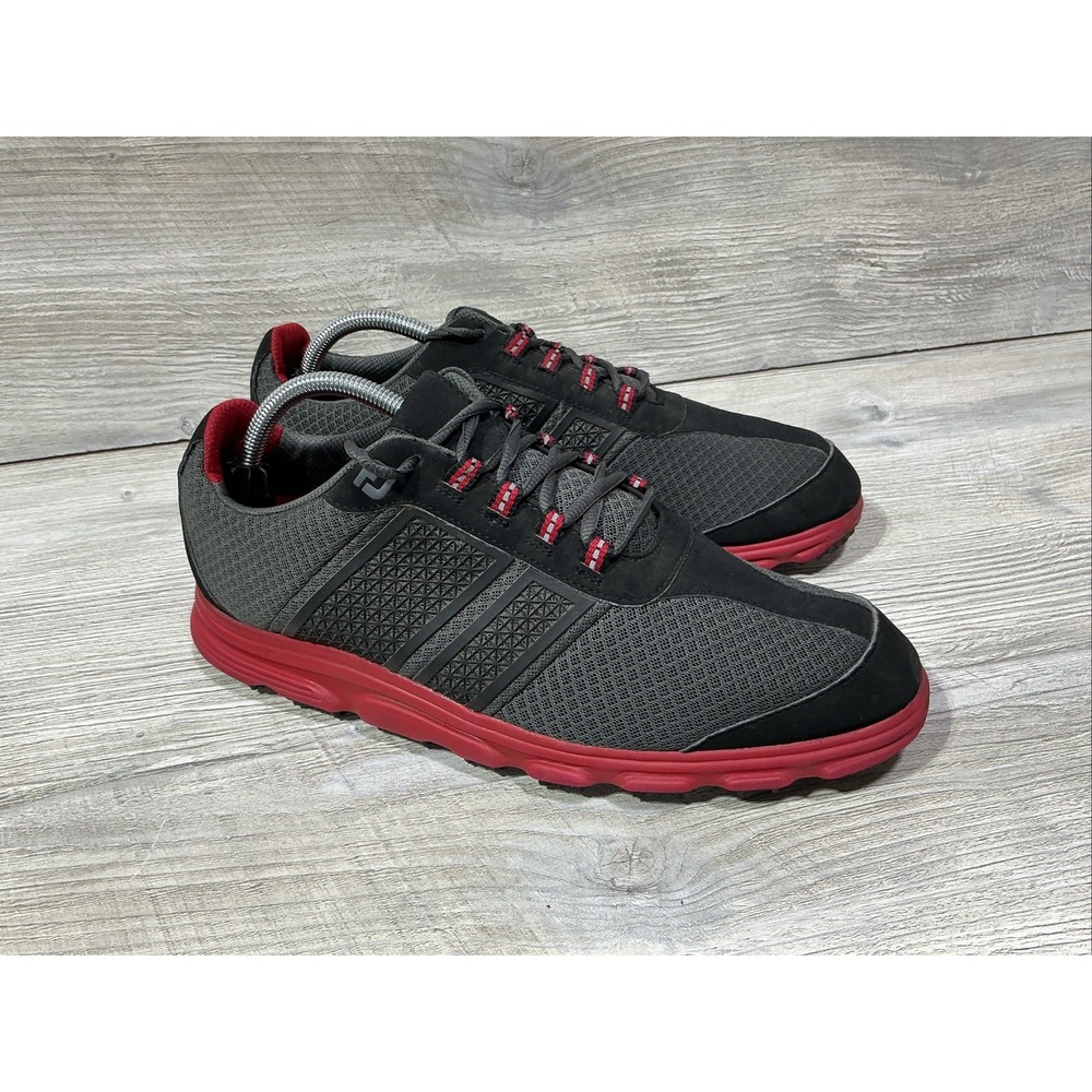 FootJoy FJ Super Lites Spikeless Black Red Golf Sneakers Shoes 58123 Mens 10.5 M
